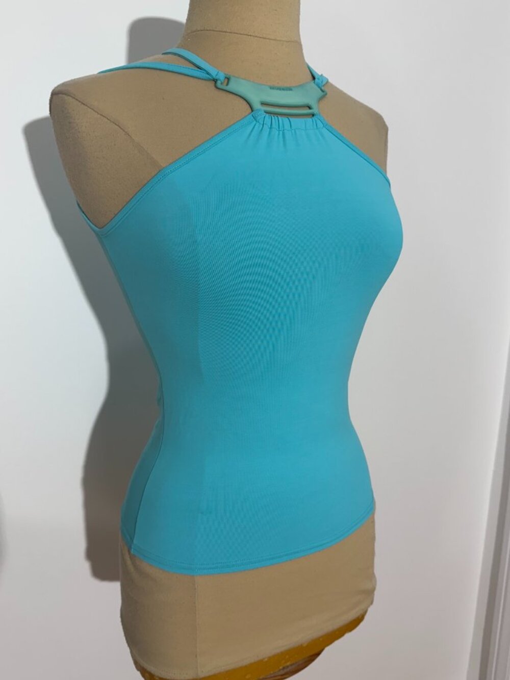 Morgan de Toi Y2K Glissade Turquoise Blue Halter Neck Tank Top